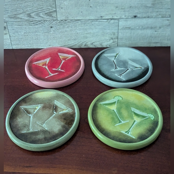 Artland Set Of 4 Classic Martini Coasters - Picture 1 of 7